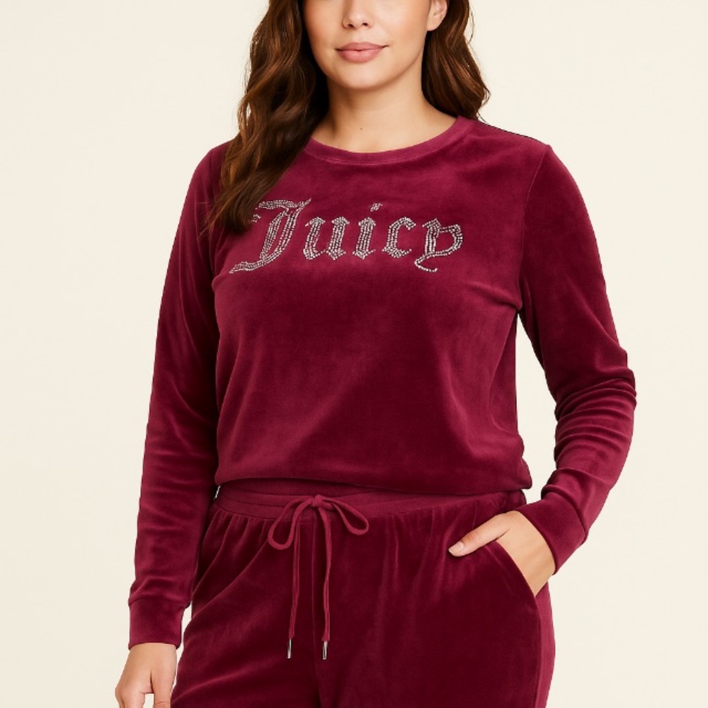 Juicy Couture Rich Burgundy Velour Set